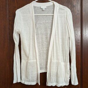 J. Jill 100% Linen Open Front Cardigan
